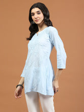 Chikankari Embroidered Cotton Blend Short Kurti